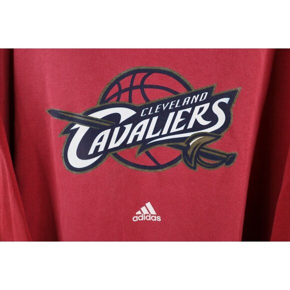 Vintage Adidas Mens 2XL Faded Cleveland Cavaliers Basketball Long Sleeve T-Shirt - Picture 4 of 13